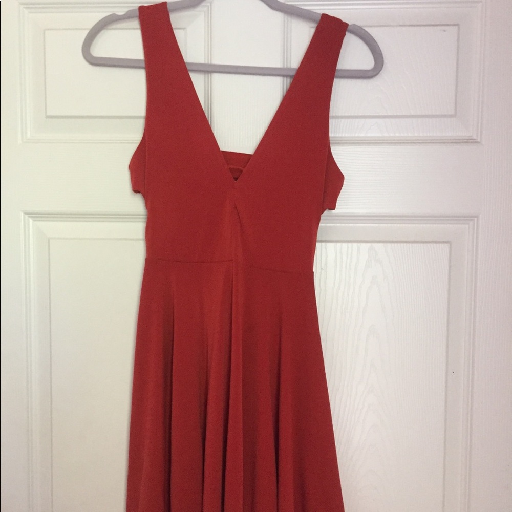 Orange low cut dress
